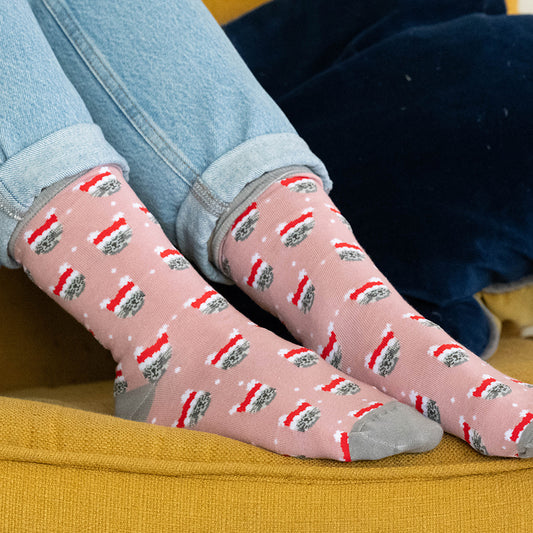 Christmas Cats Recycled Ankle Socks