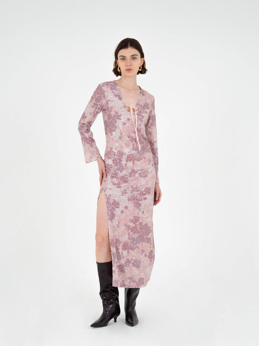 Star Printed Sequin Dress: M
