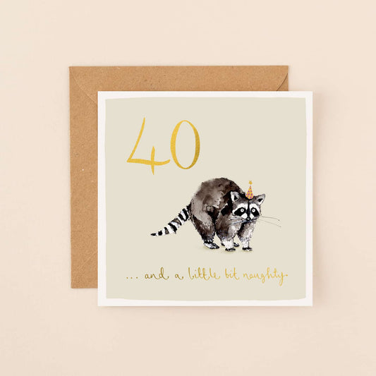 Age 40 Happy Birthday Raccoon