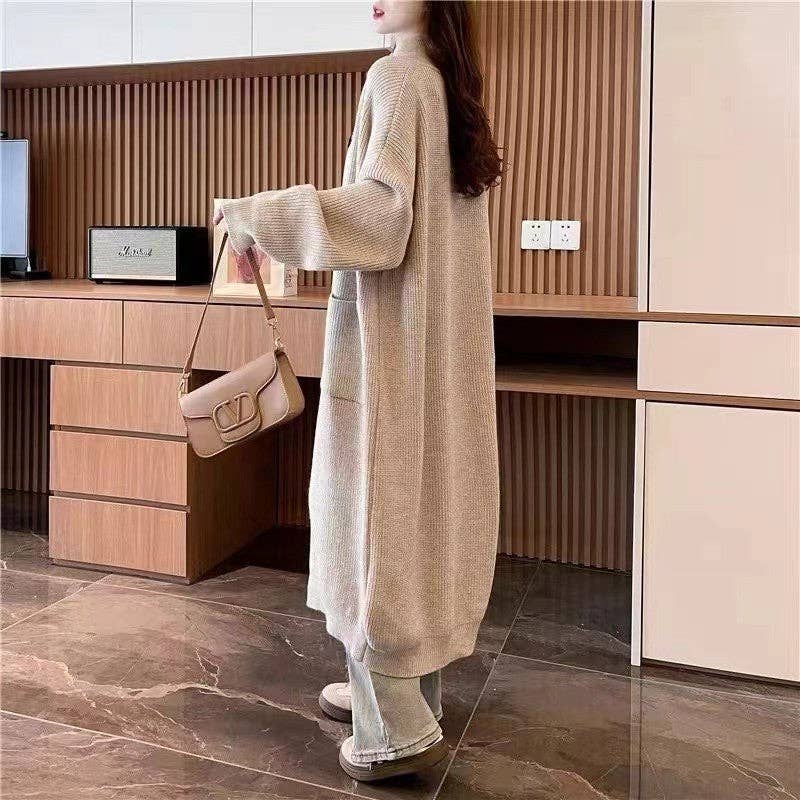 Thick Knit Cardigan: GRAY