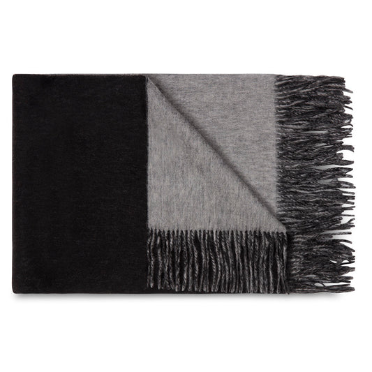 Black and Grey Reversible Wool Scarf