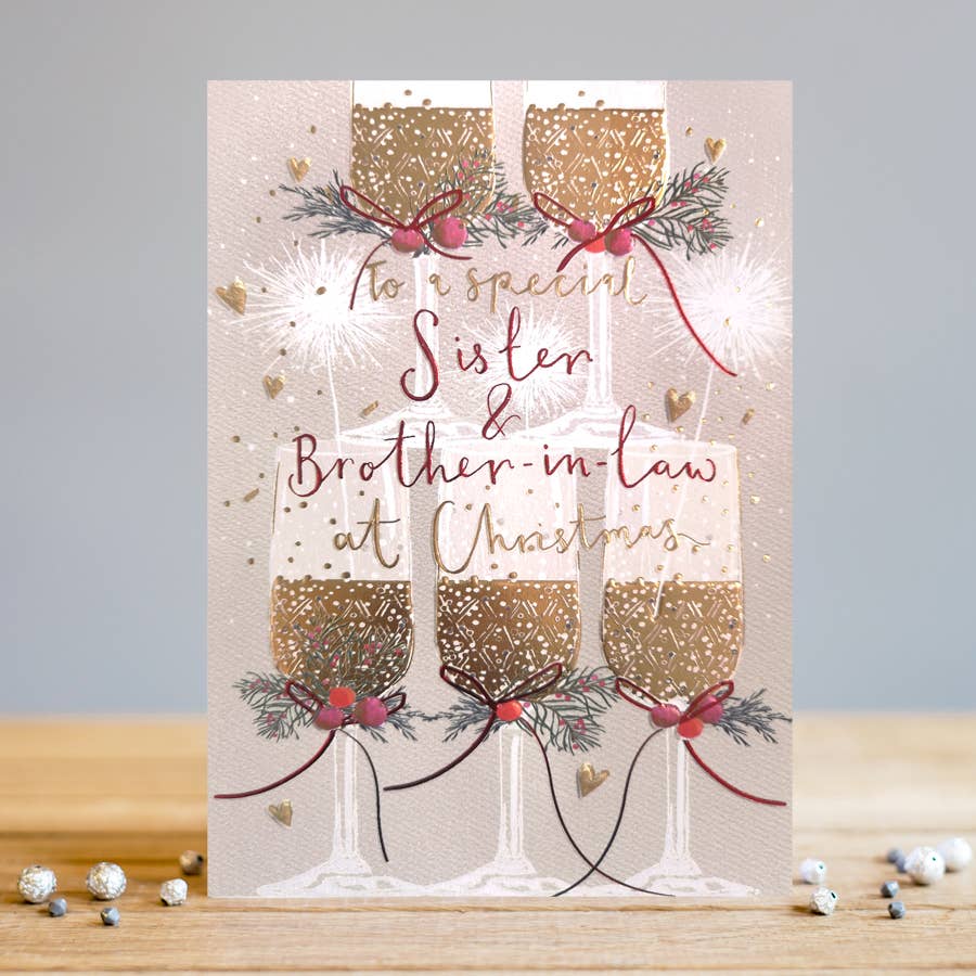 Sister  Brother-In-Law Christmas | Holiday Cards | Seasonal : Cards packed in eco-friendly translucent belly band