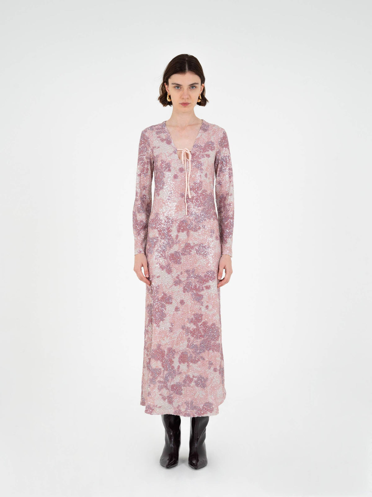 Star Printed Sequin Dress: L
