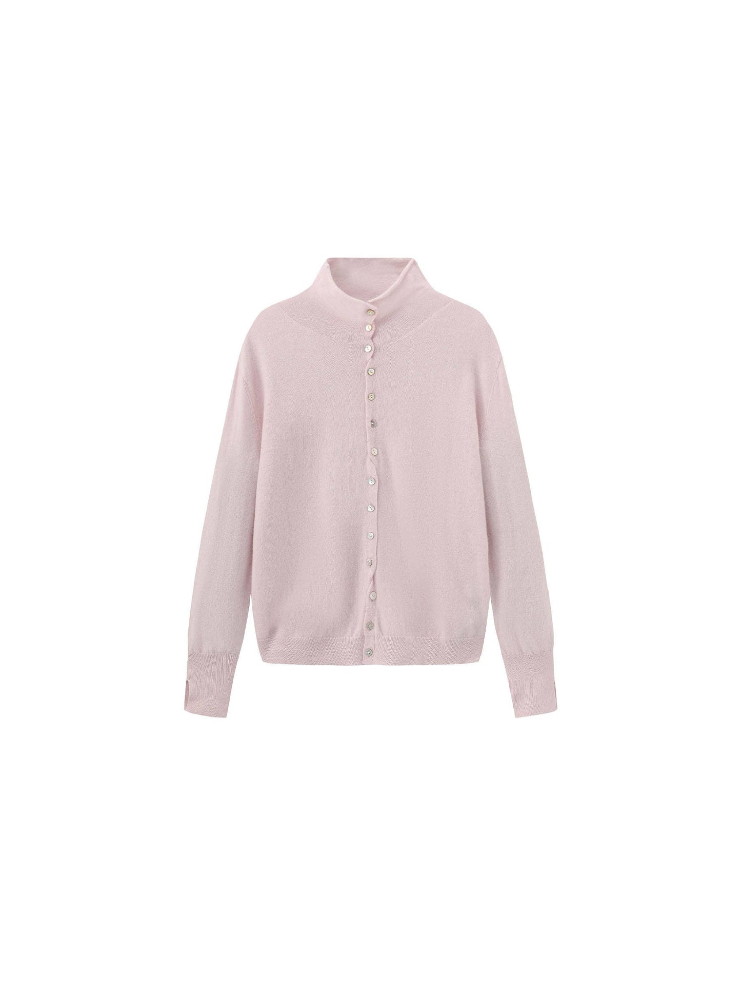 Relaxed Knit Cardigan Jacket in 100% Wool: Pink / UN