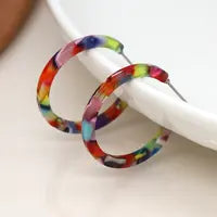 Multicolour Acrylic Hoop Earrings