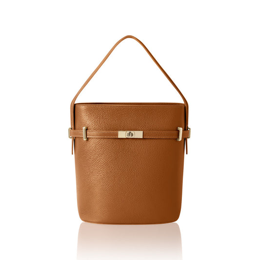 Leather Hangbag Dark Tan