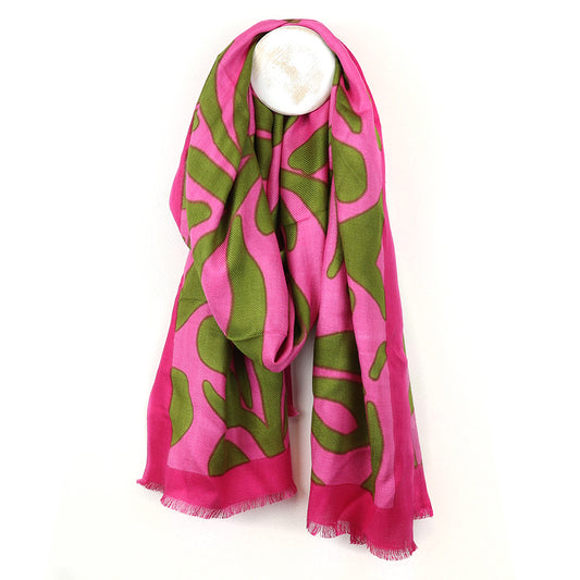 Pink abstract swirl scarf