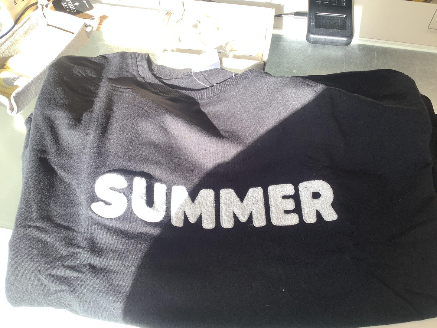 Zipped sweatshirt ‘SUMMER’ Black