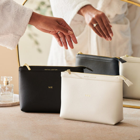 MR AND MRS WASH BAG OFF WHITE / BLACK