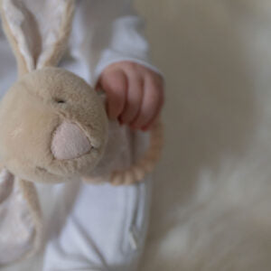 Beige Bunny Plush Baby Rattle