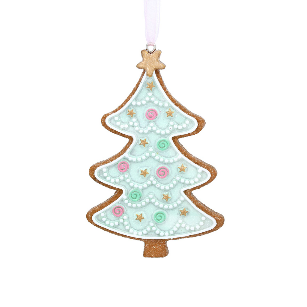 Wood Dec 9cm - Pink or Mint tree dec, 2as