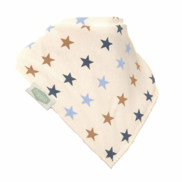 Blue and Beige Stars Bib