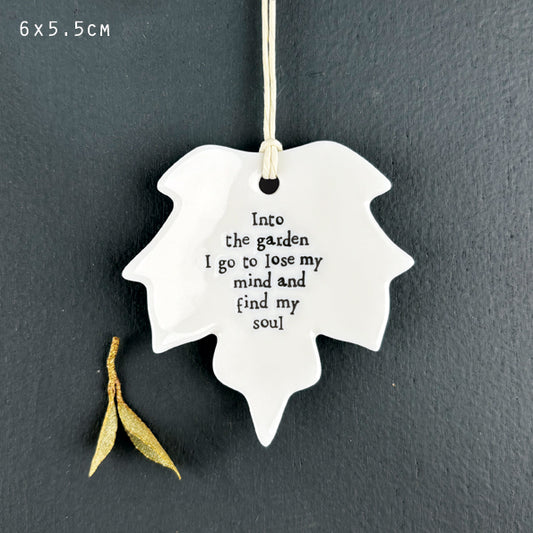 Hanging Oak Leaf Decoration - Into the Garden I go