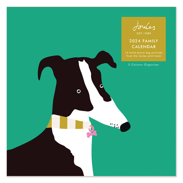 2024 Joules Dogs Square Family Planner Wall Calendar