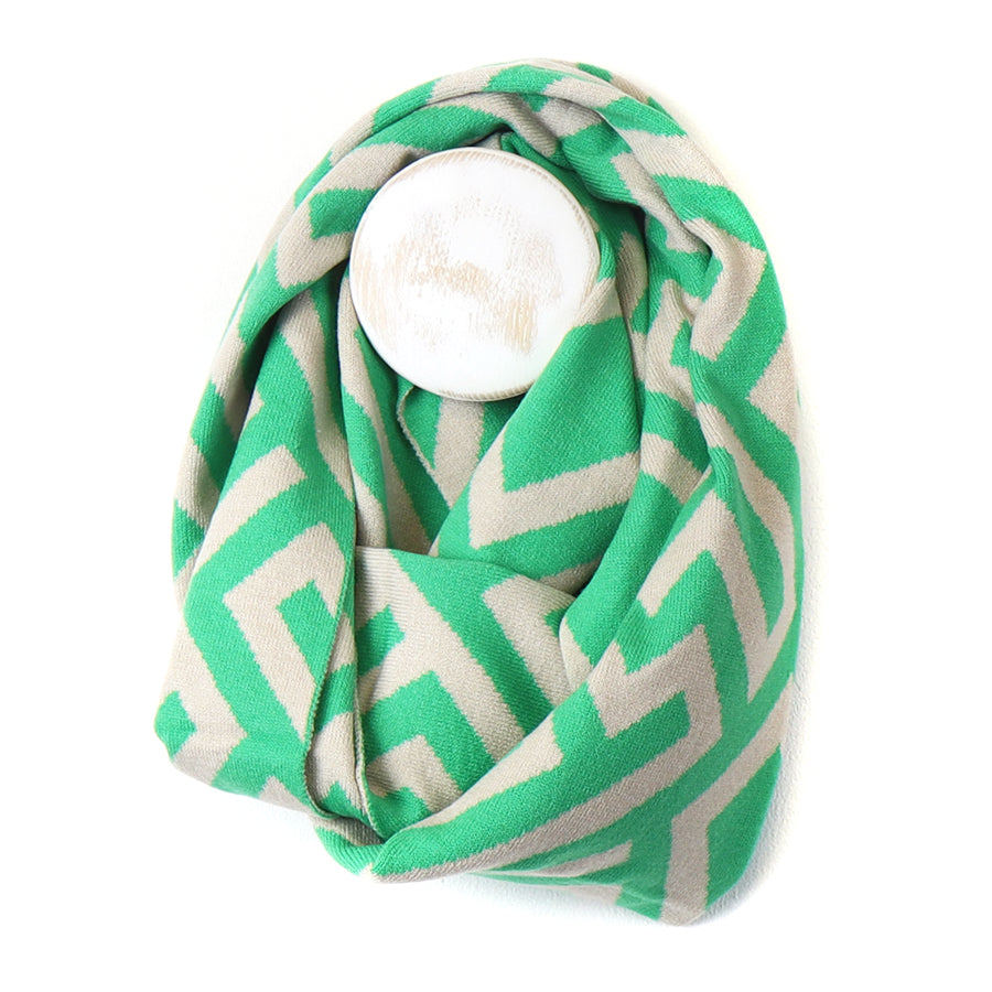 Jade Mix geo recycled snood