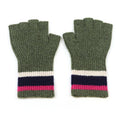 Khaki Recycled Stripe Fingerless Gloves