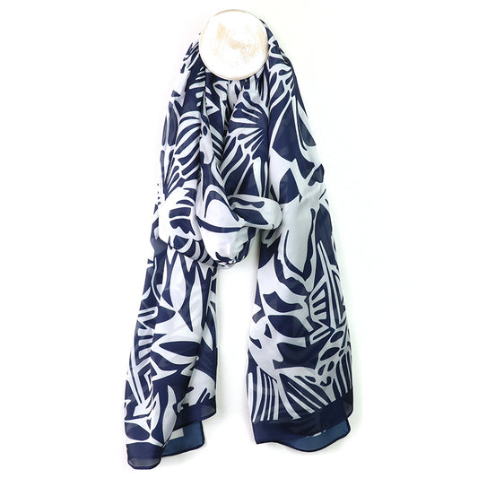 Navy silk scarf