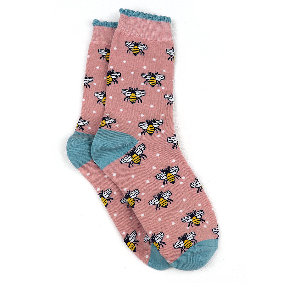 Dusky Pink Bee Organic socks