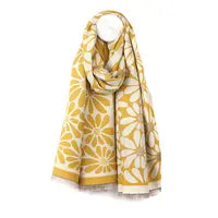 Yellow retro daisy scarf