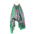 Green and Pink Silky Scarf