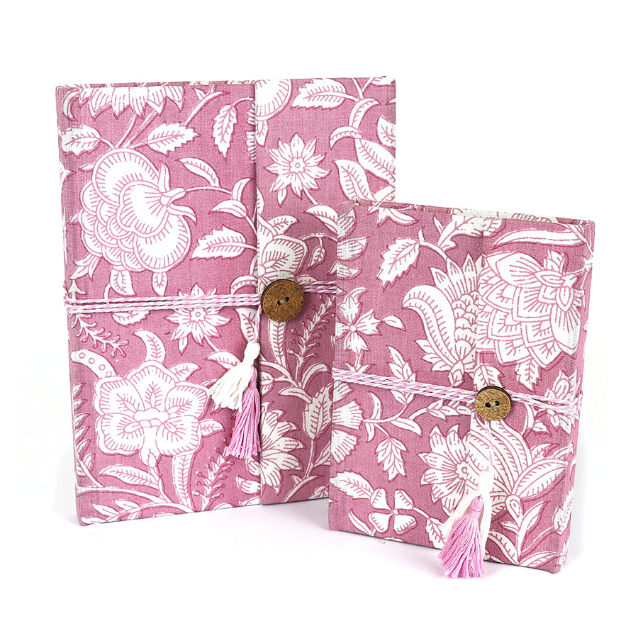 Pink and White Paisley Botanical Notebook