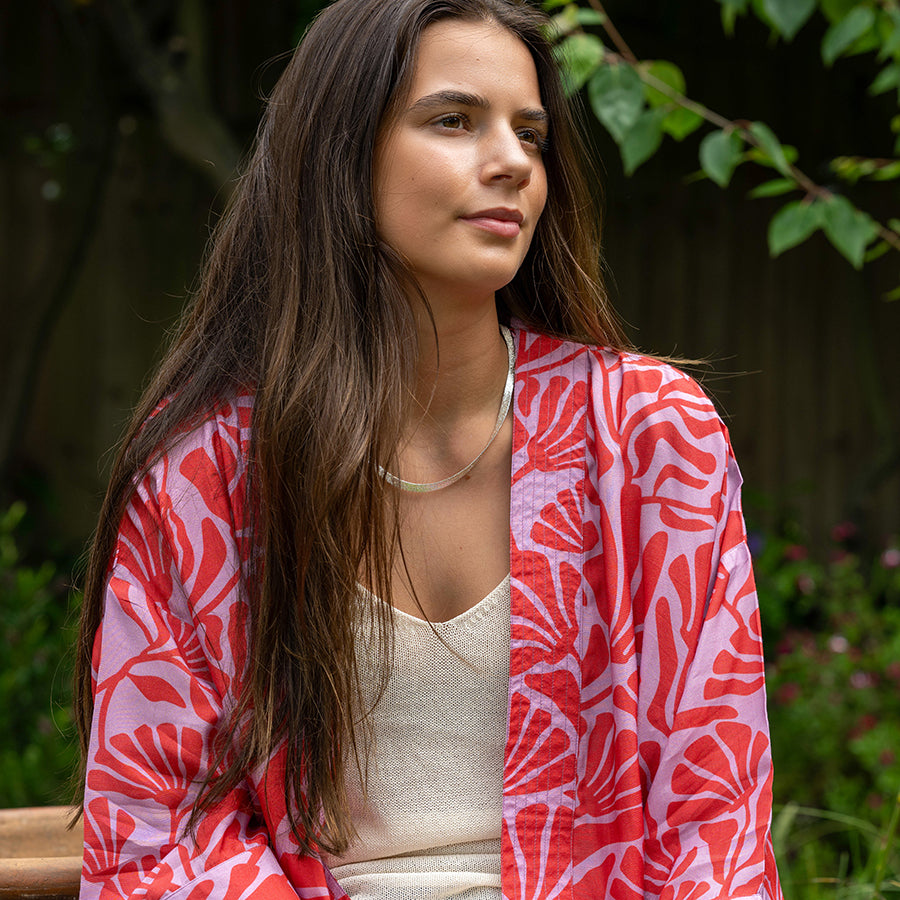Coral kimono