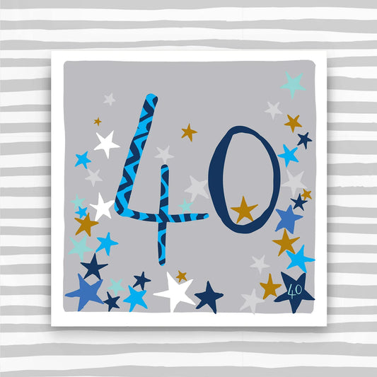 40th Birthday card - stars
