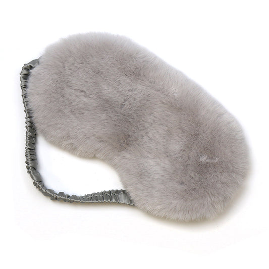 Faux Fur Sleep Mask Pale Grey
