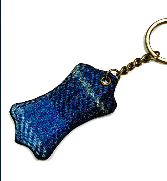Leather and Wool Keyring