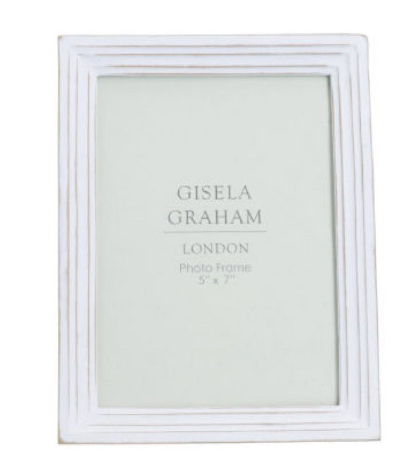 Antique White Groove  Picture Frame, 5 x 7