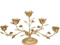 Metal Candelabra 42cm - 5-Arm Gold Stems