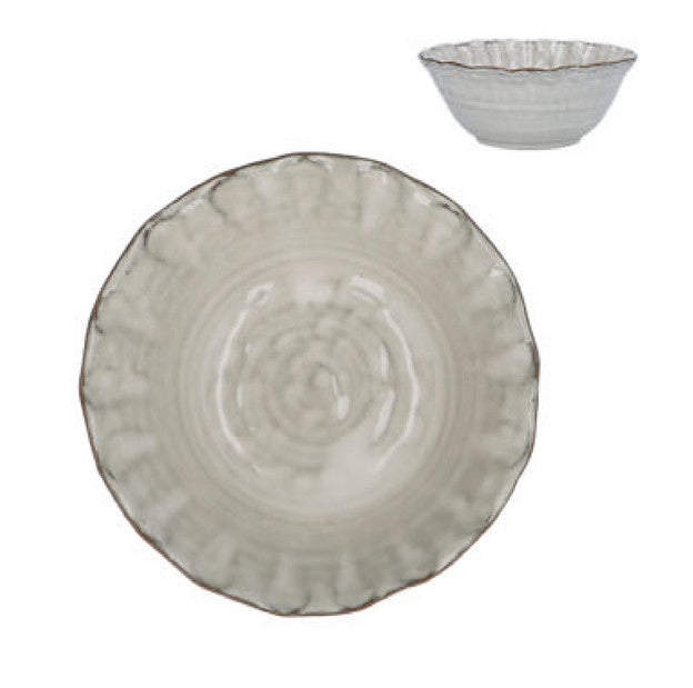 Taupe Stoneware Pinched Decorative Bowl Small
