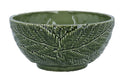 Green ceramic fern bowl large