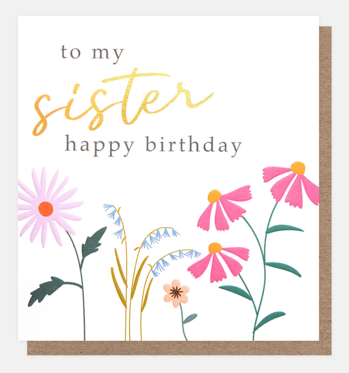 To My Sister Happy Birthday Meadow Flowers