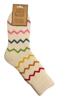 Cream Zig Zag Cosy Sock