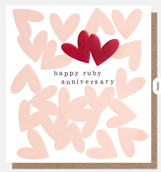 Happy Ruby Anniversary Overlapped Hearts