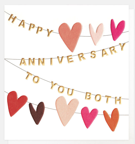 Happy Anniversary to you both Hearts Bunting