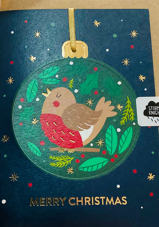 Robin Merry Christmas Pop Out Hanging Bauble