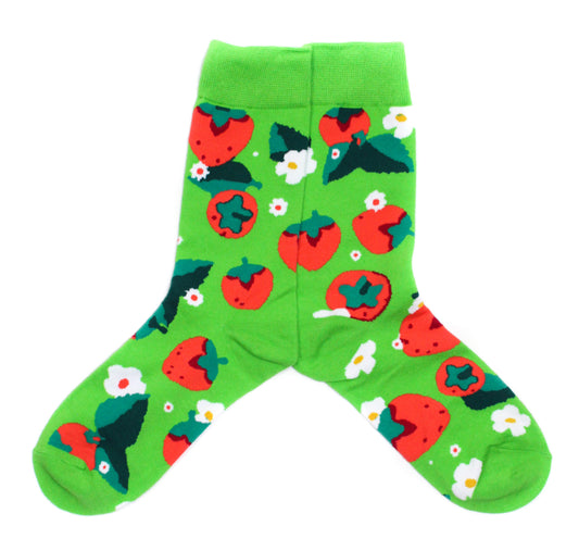 Green strawberry socks