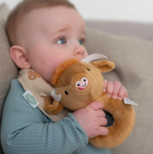 Highland Cow Plush Christmas Baby Rattle