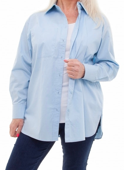 OVERSIZED POPLIN SHIRT - SKY BLUE