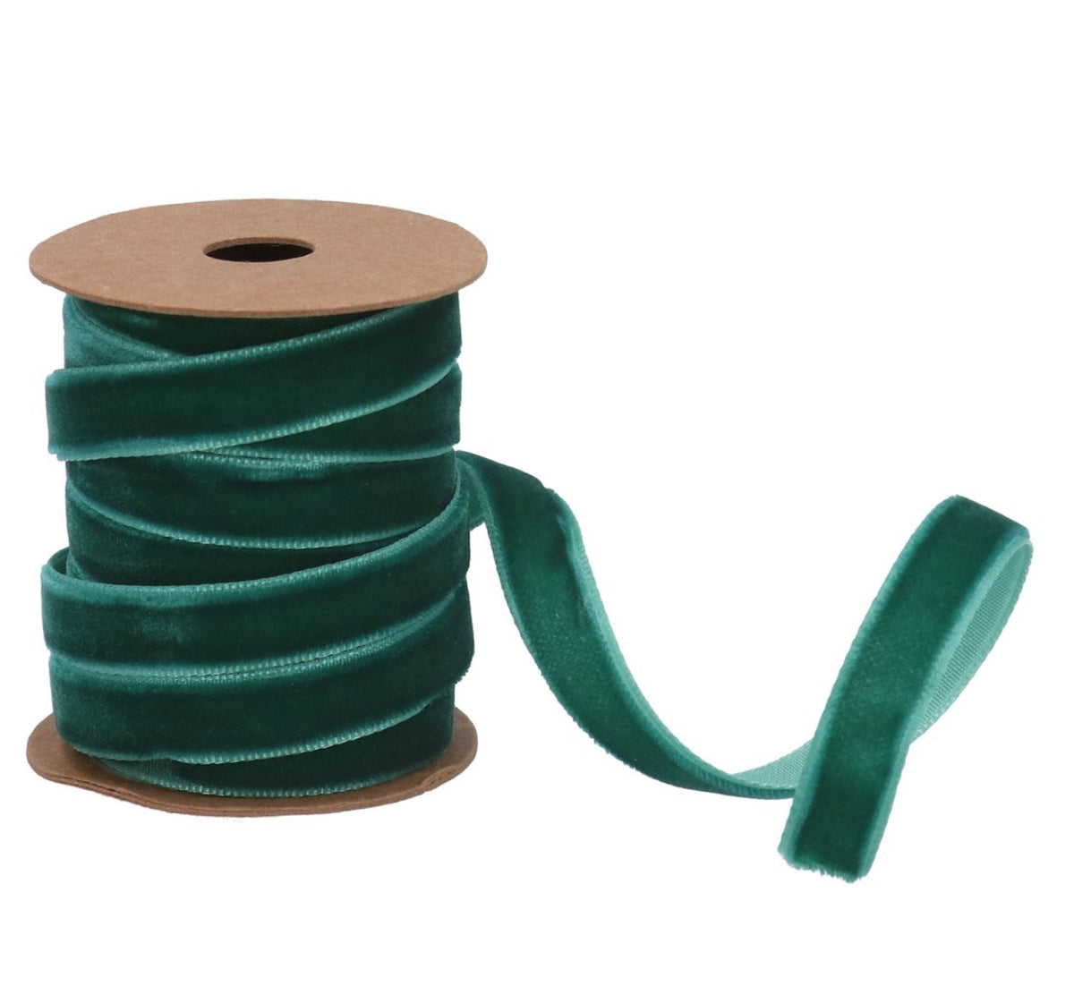 Green velvet ribbon