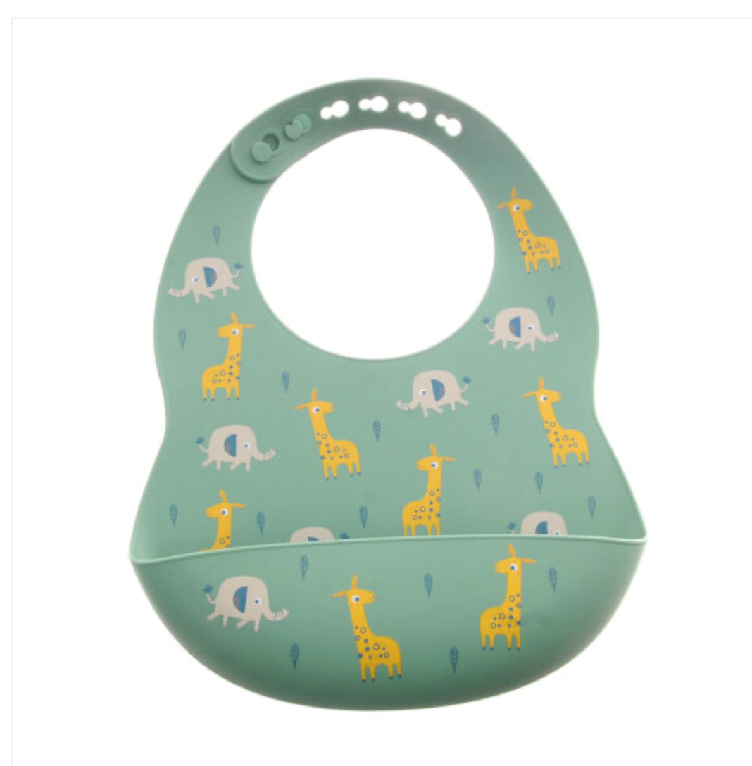 Catch It Silicone Bib Giraffe and Elephant