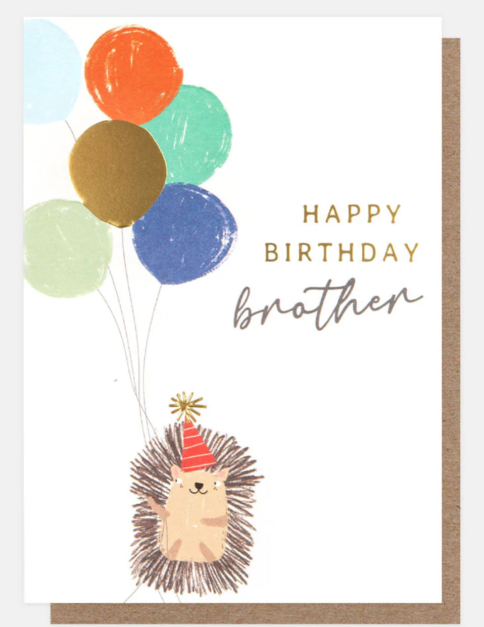 Happy Birthday Brother Hedgehog with Balloons