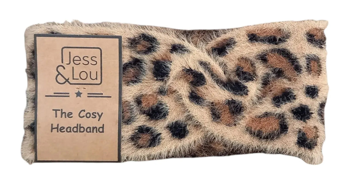 Tan leopard fluffy Headband