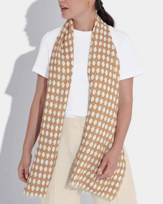 Beige Printed  Scarf