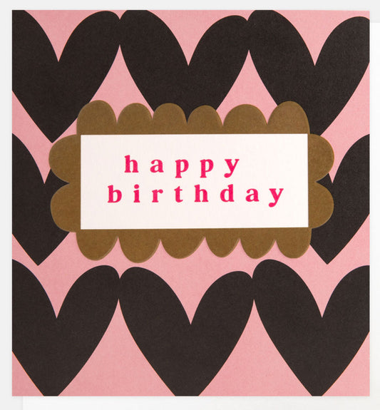 Happy Birthday Charcoal Hearts