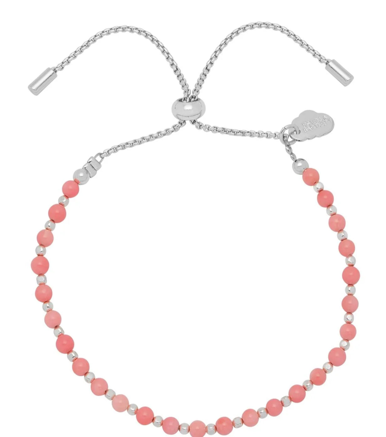 Amelia Bracelet Coral Agate Silver Plated