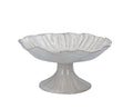 Taupe Stoneware Pinched Decorative Pedestal Bowl