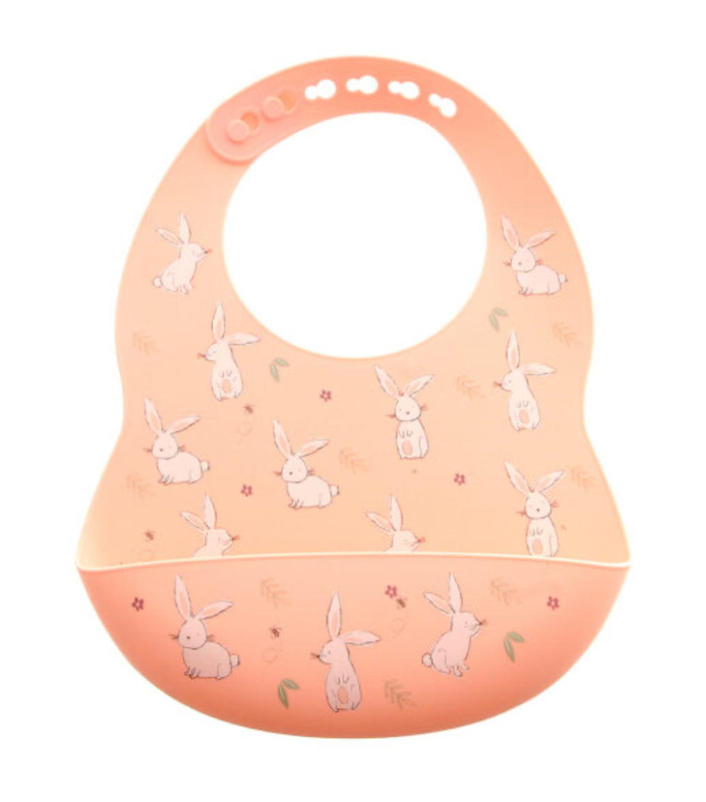 Catch It Silicone Bib Bunnies Pink